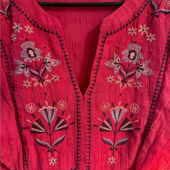 Sonoma embroidered red gauzy size medium dressss - Picture 3 of 9